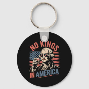 George Washington Drinking Funny No Kings America Key Ring