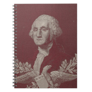 George Washington Eagle Stars Stripes USA Portrait Spiral Notebook