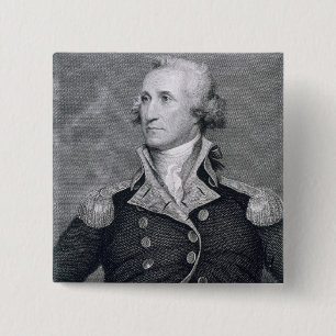 George Washington, engraved by Asher Brown Durand 15 Cm Square Badge