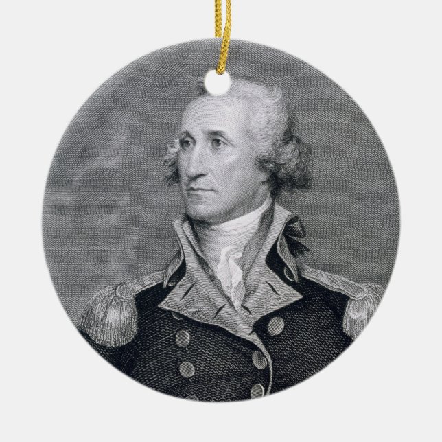George Washington, engraved by Asher Brown Durand Ceramic Tree Decoration (Front)