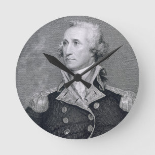 George Washington, engraved by Asher Brown Durand Round Clock
