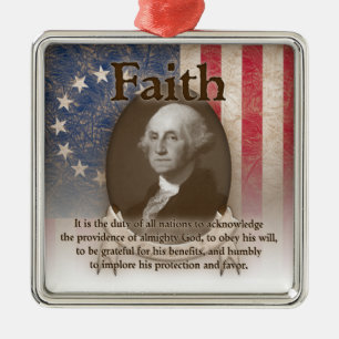 George Washington - Faith Metal Tree Decoration