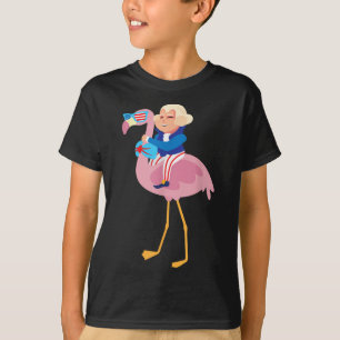 George Washington Flamingo 4th Of July American Fl T-Shirt