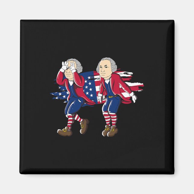 George Washington Griddy American Flag 4th Of July Magnet (Front)