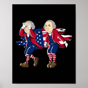 George Washington Griddy American Flag 4th Of July Poster