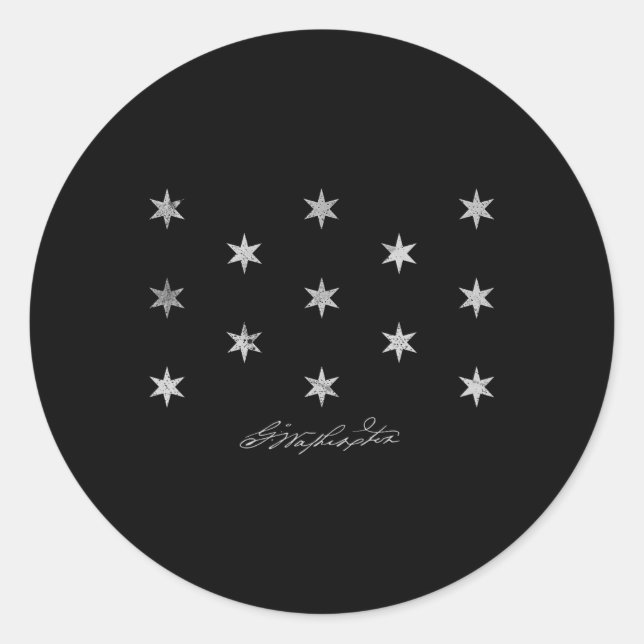 George Washington Headquarter Flag Independence Da Classic Round Sticker (Front)