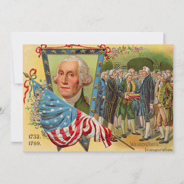 George Washington Inauguration American Flag Invitation (Front)