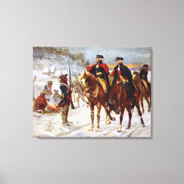 George Washington Lafayette Valley Forge Army Canvas Print (Front)
