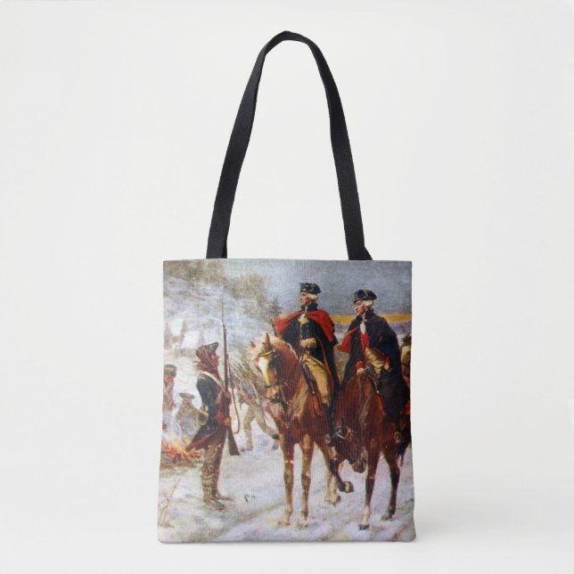George Washington Lafayette Valley Forge Army Tote Bag (Front)