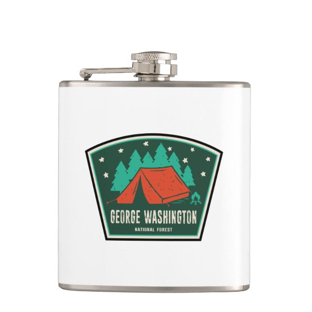 George Washington National Forest Camping Hip Flask (Front)