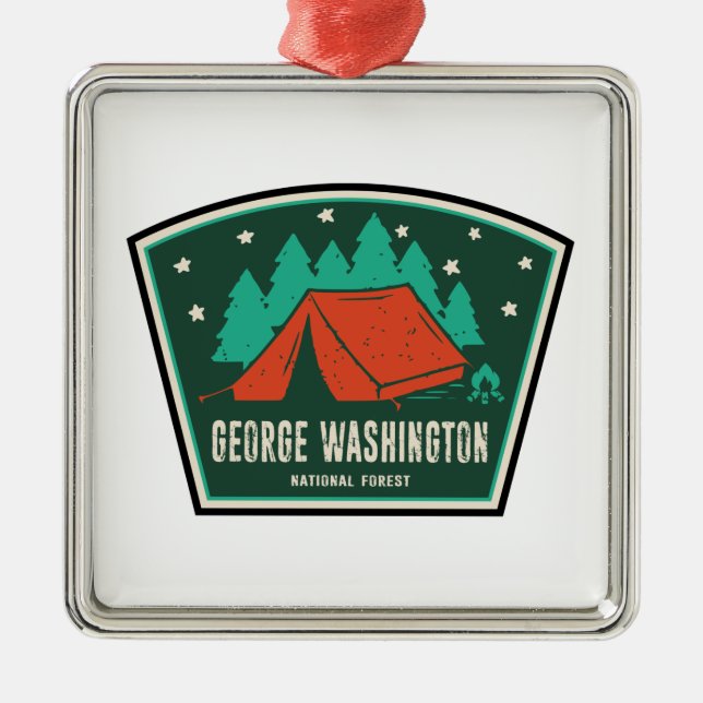 George Washington National Forest Camping Metal Tree Decoration (Front)