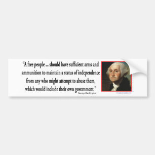 George Washington on Gun Rights Bumper Sticker