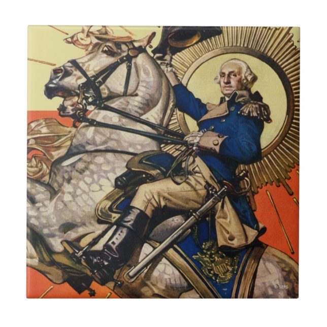 George Washington on Horseback Tile (Front)