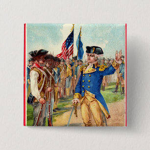 George Washington Patriotic 15 Cm Square Badge