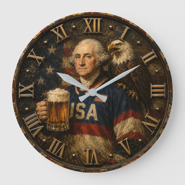 George Washington Patriotic Large Clock (Front)