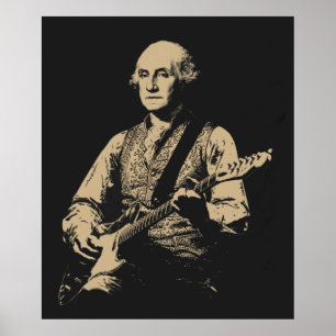 George Washington Playing Electric Guitar Poster