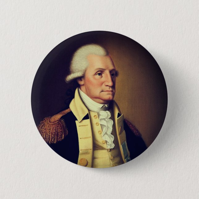 George Washington portrait (1790) 6 Cm Round Badge (Front)