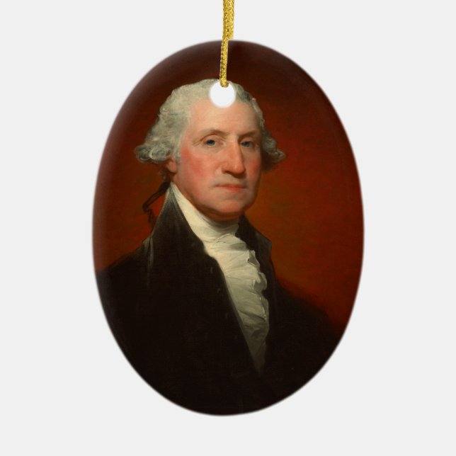 George Washington Portrait Oval Christmas Ornament (Front)