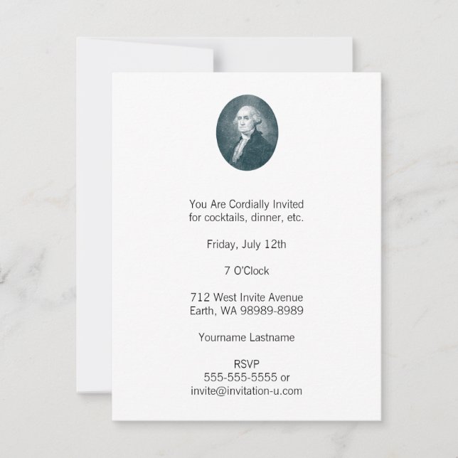 George Washington Portrait Oval Invitation (Front)