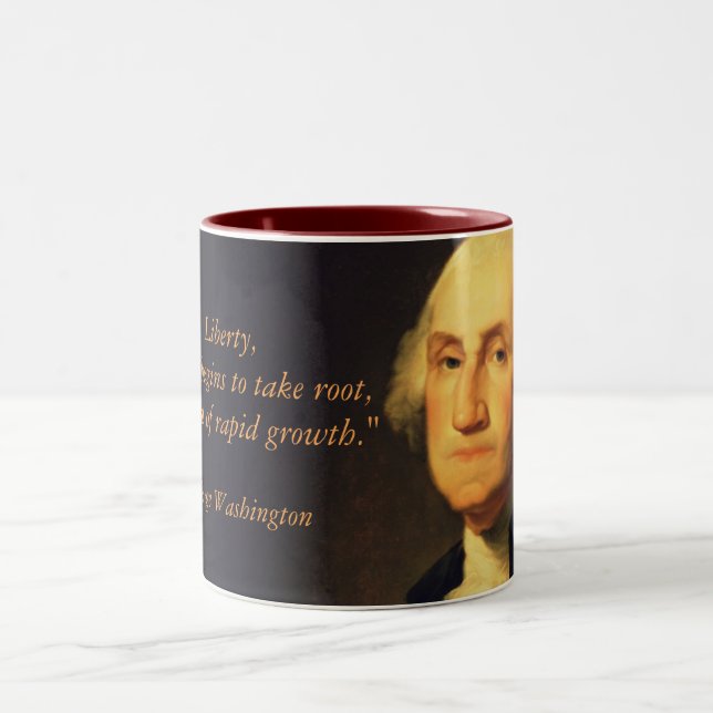George Washington Quote "Liberty" Two-Tone Coffee Mug (Center)