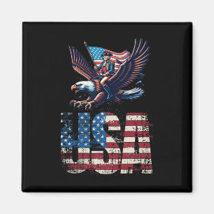 George Washington Riding A Bald Eagle 4th Of July  Magnet