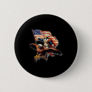 George Washington Riding A Bald Eagle Patriotic Wo 6 Cm Round Badge