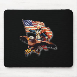 George Washington Riding A Bald Eagle Patriotic Wo Mouse Pad