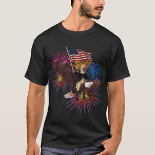 George Washington Riding An Eagle With A Flag 4Th  T-Shirt
