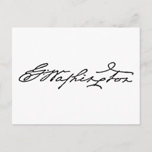 George Washington Signature Postcard