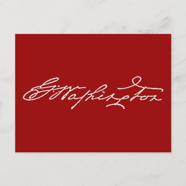 George Washington Signature Postcard (Front)