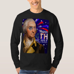 George Washington Sunglasses 4th Of July Design T-Shirt