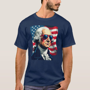 George Washington Sunglasses American Flag T-Shirt