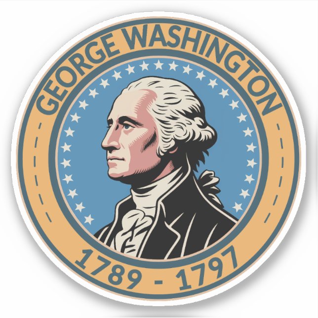 George Washington US President Illustration Badge (Front)