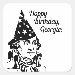 George Washington's Birthday Square Sticker