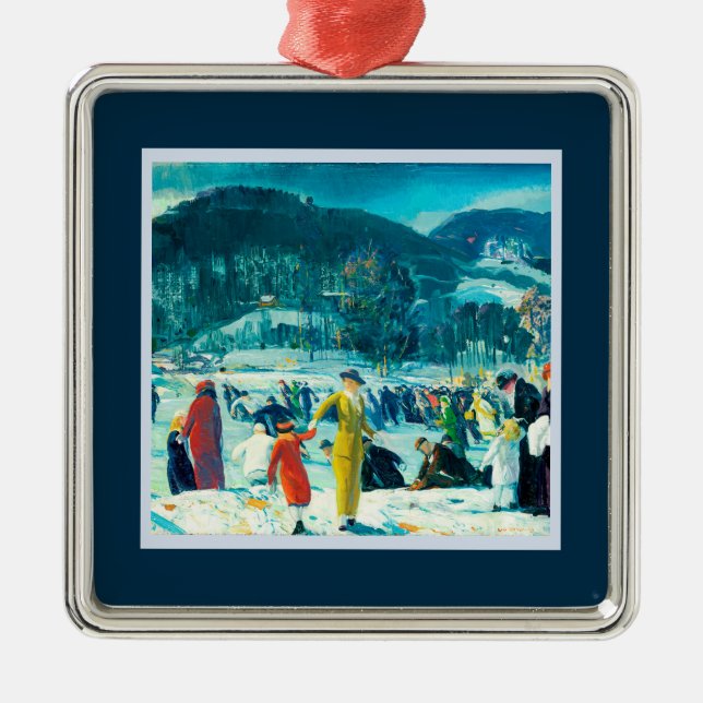 George Wesley Bellows - Love of Winter - Christmas Metal Tree Decoration (Front)