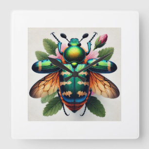 Georgeana beetle dorsal view 210824IREF231 - Water Square Wall Clock