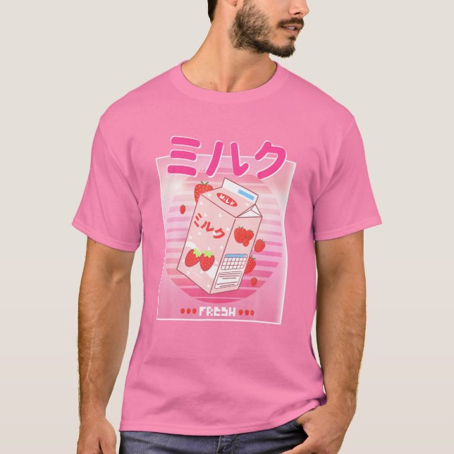 Georgenotfound Merch Japanese Strawberry Milk Shak T-Shirt (Front)