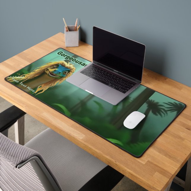Georgeousaurus Blonde Dinosaur Desk Mat (Office 2)