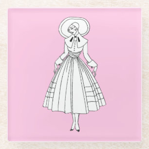 Georges Barbier 1920s Fashion Illustration Glass Coaster