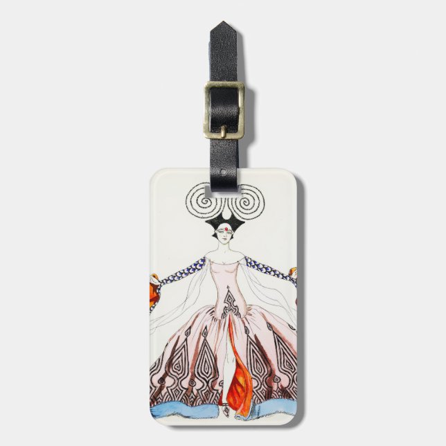 Georges Barbier Art Deco Fashion Luggage Tag (Front Vertical)