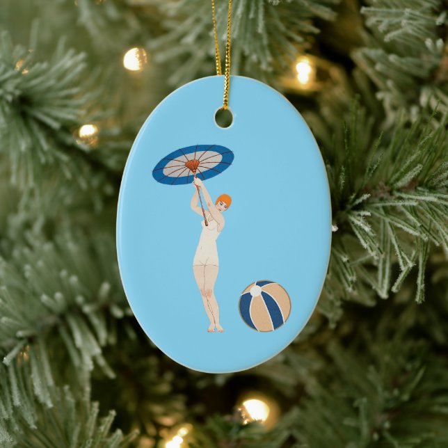 Georges Barbier Au Lido 1924 Fashion Illustration Ceramic Tree Decoration (Tree)