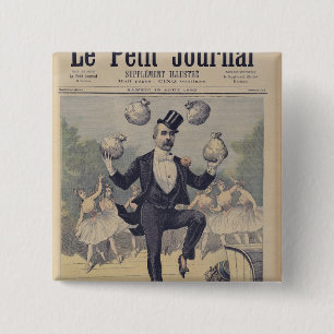 Georges Clemenceau juggling bags of English 15 Cm Square Badge