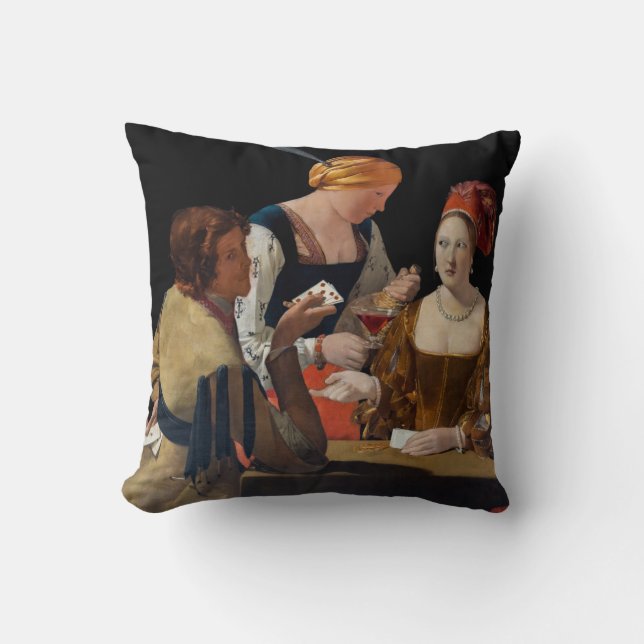 Georges de la Tour - Cheat with Ace of Diamonds Cushion (Front)