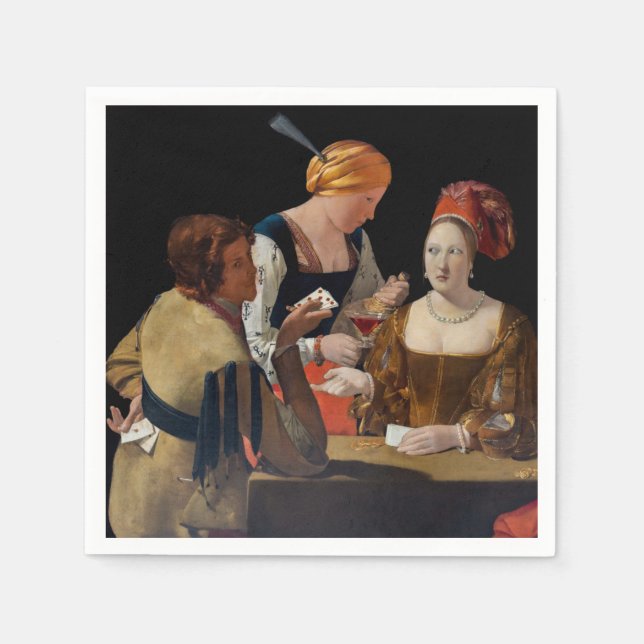 Georges de la Tour - Cheat with Ace of Diamonds Napkin (Front)