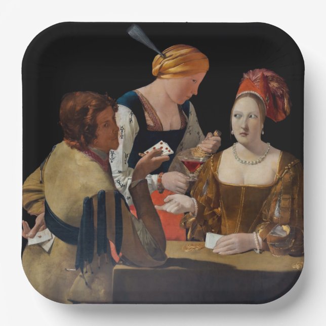 Georges de la Tour - Cheat with Ace of Diamonds Paper Plate (Front)