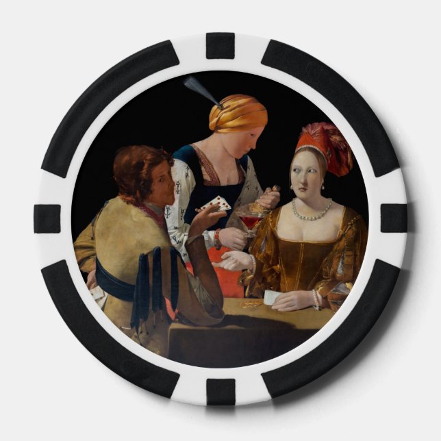 Georges de la Tour - Cheat with Ace of Diamonds Poker Chips (Front)