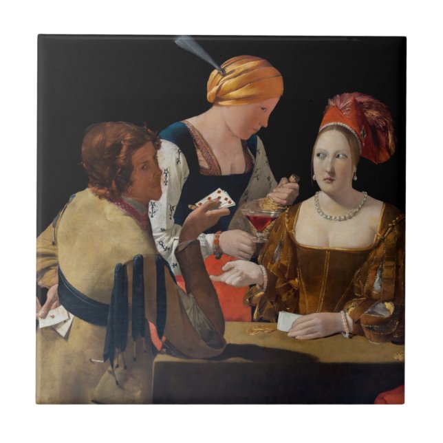 Georges de la Tour - Cheat with Ace of Diamonds Tile (Front)