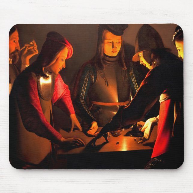 Georges de la Tour - The Dices Players Mouse Pad (Front)