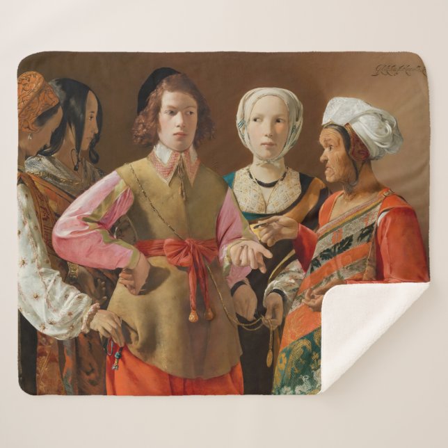 Georges de la Tour - The Fortune Teller Sherpa Blanket (Front (Horizontal))