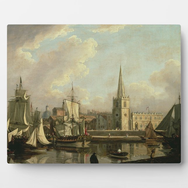 George's Dock Basin, Liverpool, 1797 (oil on canva Plaque (Front)